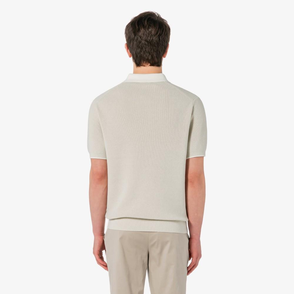 Lacoste Men's Ribbed Collar Twisted Yarn Short Sleeve Sweater Polo Shirt PH943E-56GI18