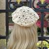 Vintage French Style Knit Beret Hat With Breathable Polyester For Art Lovers Summer Fashion