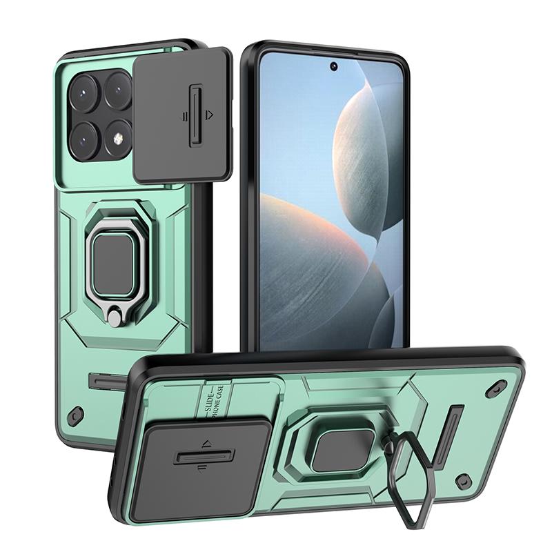 Slide Camera Funda for POCO X6 Pro 5G Redmi Note 13 Pro 5G Case Armor Metal Ring Stand Protection Cover for POCO X6 5G  Capa