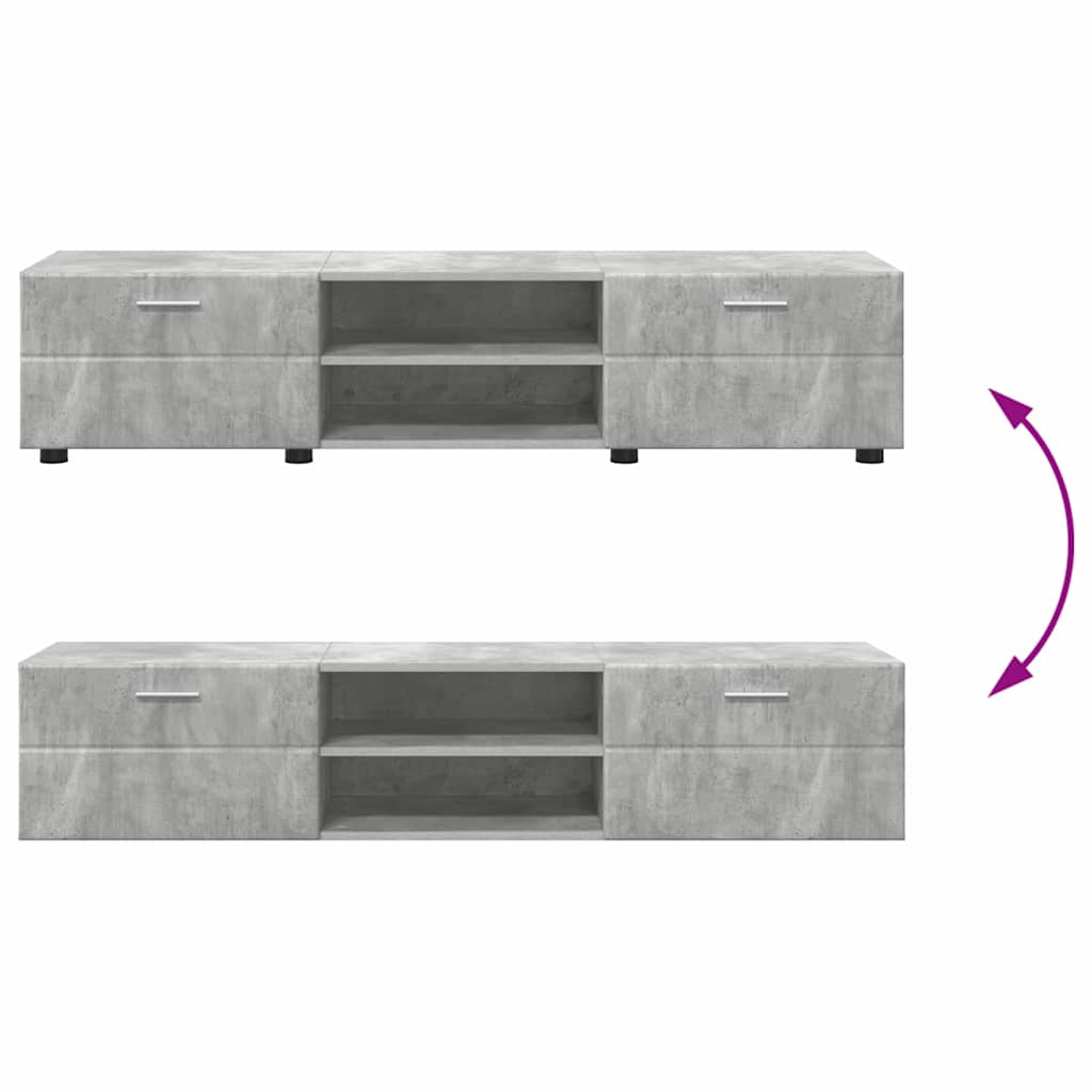 FLORIN 3 Piece TV Cabinet Set with Shelf Concrete Grey Particleboard