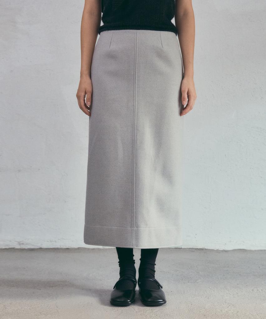 Aueonoseuteljia Tweed Pencil Long Skirt_Light Gray(O25-Sk15)
