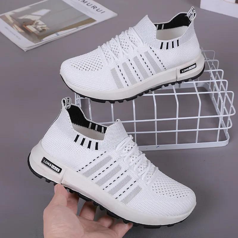 New women's shoes spring and autumn versatile breathable flying weaving women's comfortable casual shoes women's sports shoes running casual