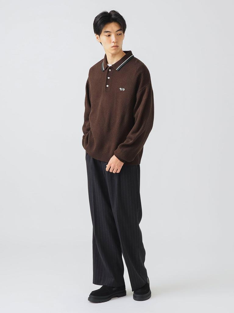 [BEAM'S HEART] L/S Knit [EXCLUSIVE] PENNEY'S FOX One-Point Knit Polo Men's D.BROWN Size S