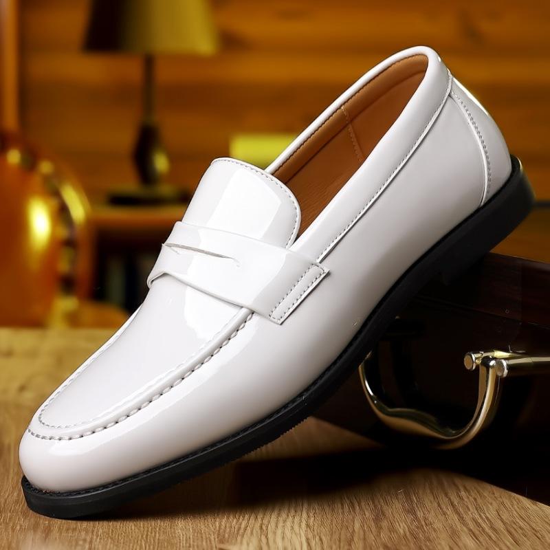 Men's wedding banquet formal leather shoes Korean style trendy pointed breathable mesh casual business leather shoes