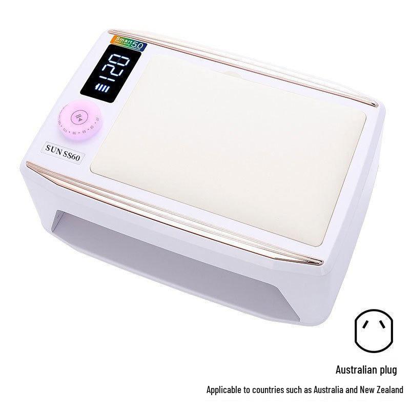 Rechargeable 380W Nail Lamp with Hand Rest for Two-Hand Nail Art