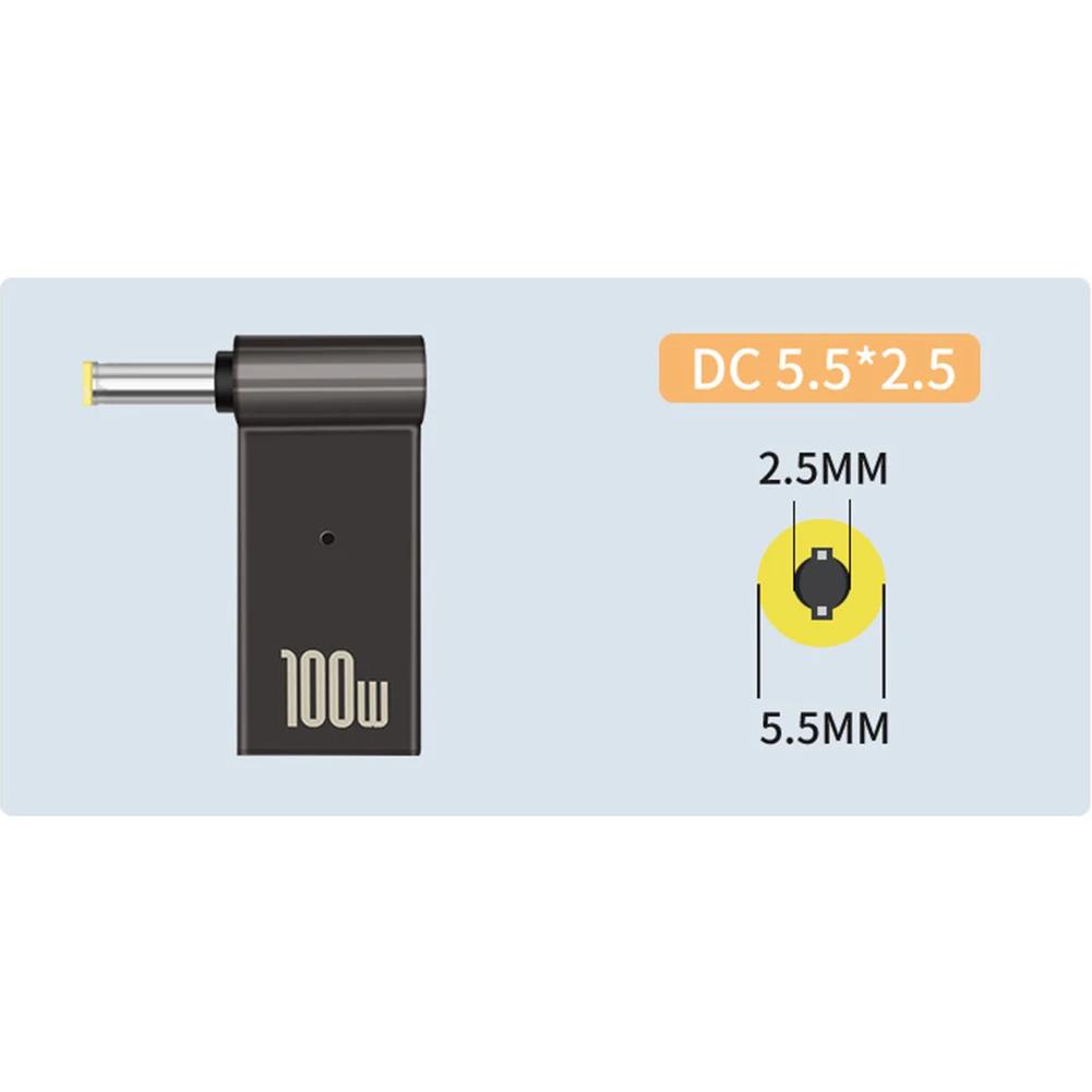 PD 100W Laptop Power Charger Supply Adapter USB Type-C Female To DC Male Jack Plug Converter for ASUS 19V 20V HP 19.5V Dell
