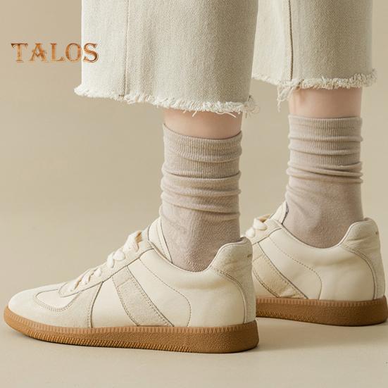 Women's Retro Mid-Calf Socks Warm Crew Socks Solid Color Cozy Stacking Socks No Pilling Soft Long Socks for Fall Winter