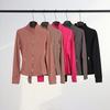 Giacca Sportiva da Donna Slim Fit con Zip Dorata - Collo Alto, Manica Lunga, Alta Elasticità, Abbigliamento Fitness Yoga
