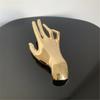 Unique Hand Gesture Brooch Adornment Creative Large Hand Shape Pin for Women Men Punk Party Brooches Pins Accessory