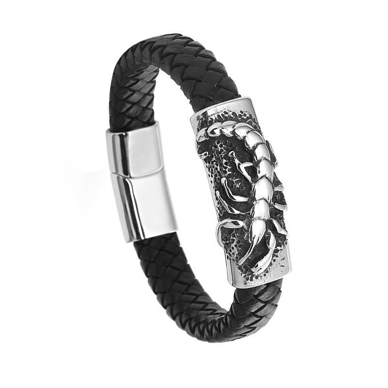 Classic Cowhide Scorpion Bracelet 8 Strands Braided Leather Bracelet Bracelet