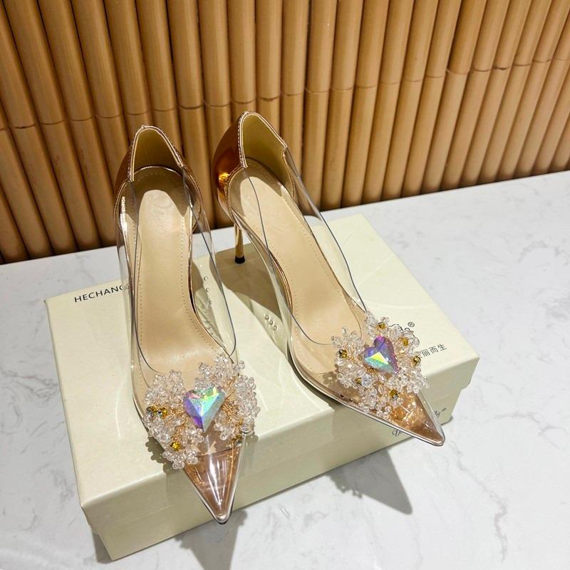 Fashion Silver High Heels Sandals Women Summer 2025 Punk Goth Pointed Toe Party Shoes Woman Metallic Thin Heeled Dress Pumps Ladies