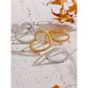 Yhpup Minimalistischer Edelstahl Herz Geometrisch Hohl Ring Glattes Metall Kreativer Charme Finger Schmuck Bijoux Femme
