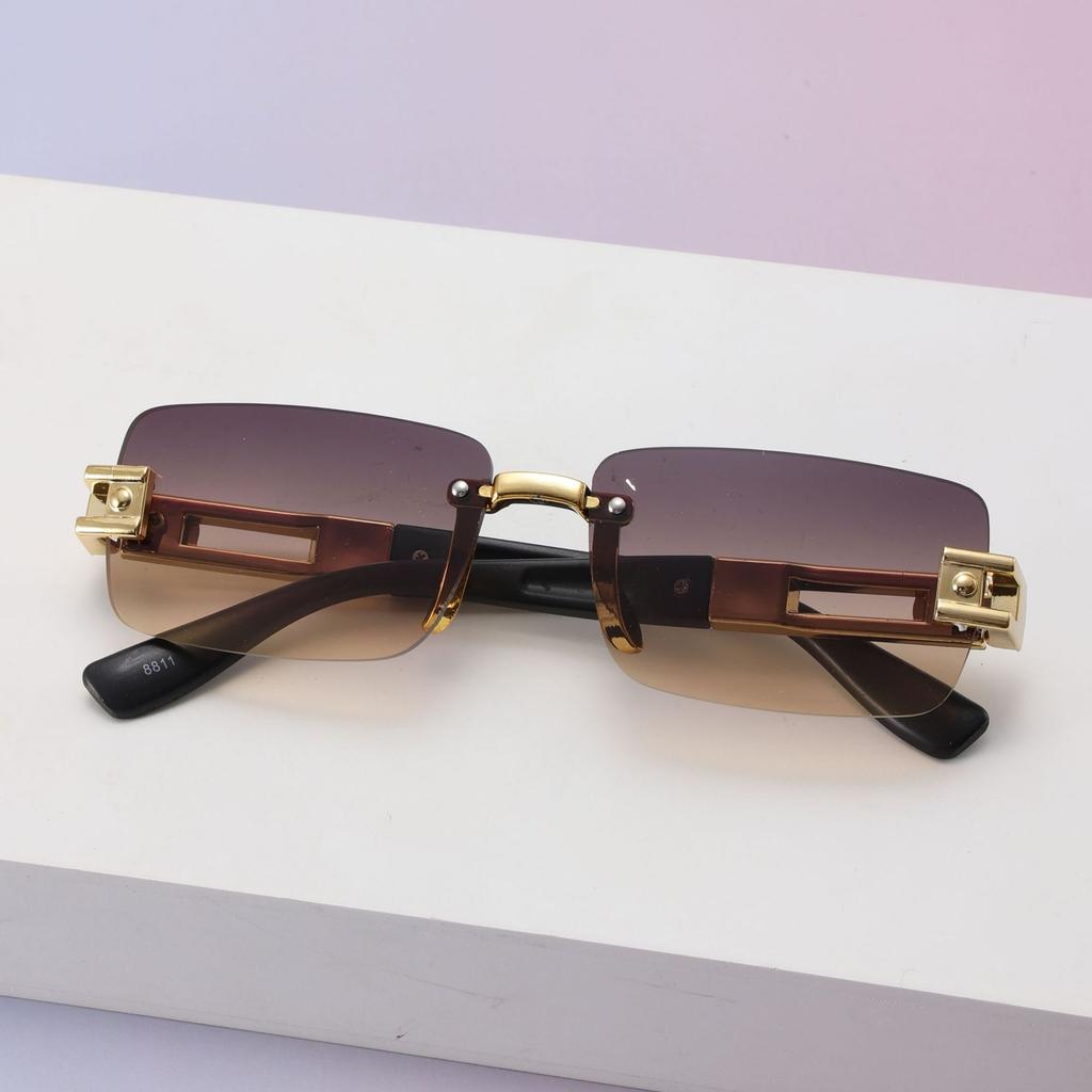 Frameless Trimmed Square Adult Sunglasses Sunglasses Women'S Fashion Commuter Sunglasses