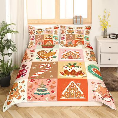 Christmas Gingerbread Man Themed Duvet Cover Set - Bedding Set - 3 Piece Duvet Cover Set