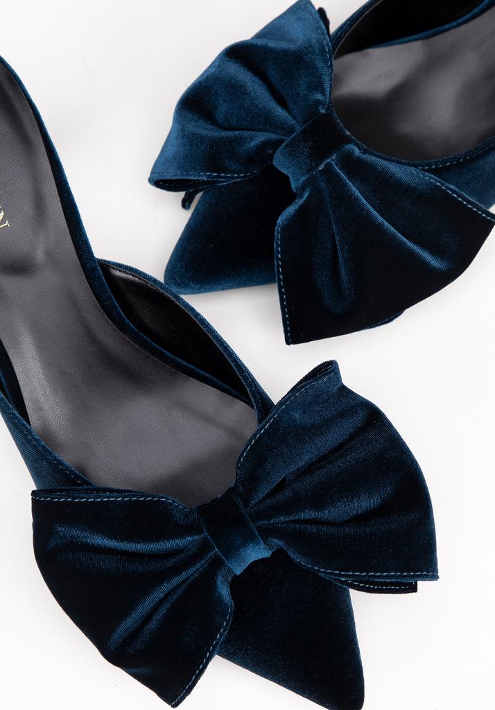 Escarpins pour femme Wittchen avec nœud, Bleu marine, Matière textile bleu marine