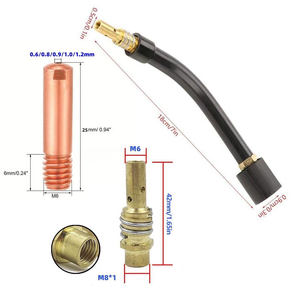 14PCS Connecting Rod Welding Nozzle Kit Conductive Contact Tips  Tool Accessories