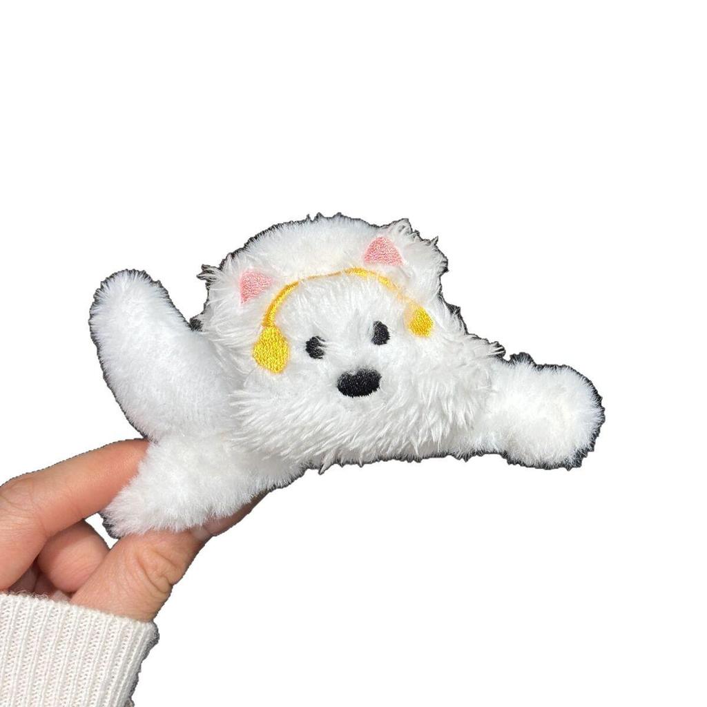 West Highland Terrier Plush Hair Clip - Cute Cartoon Puppy Accessory for Girls