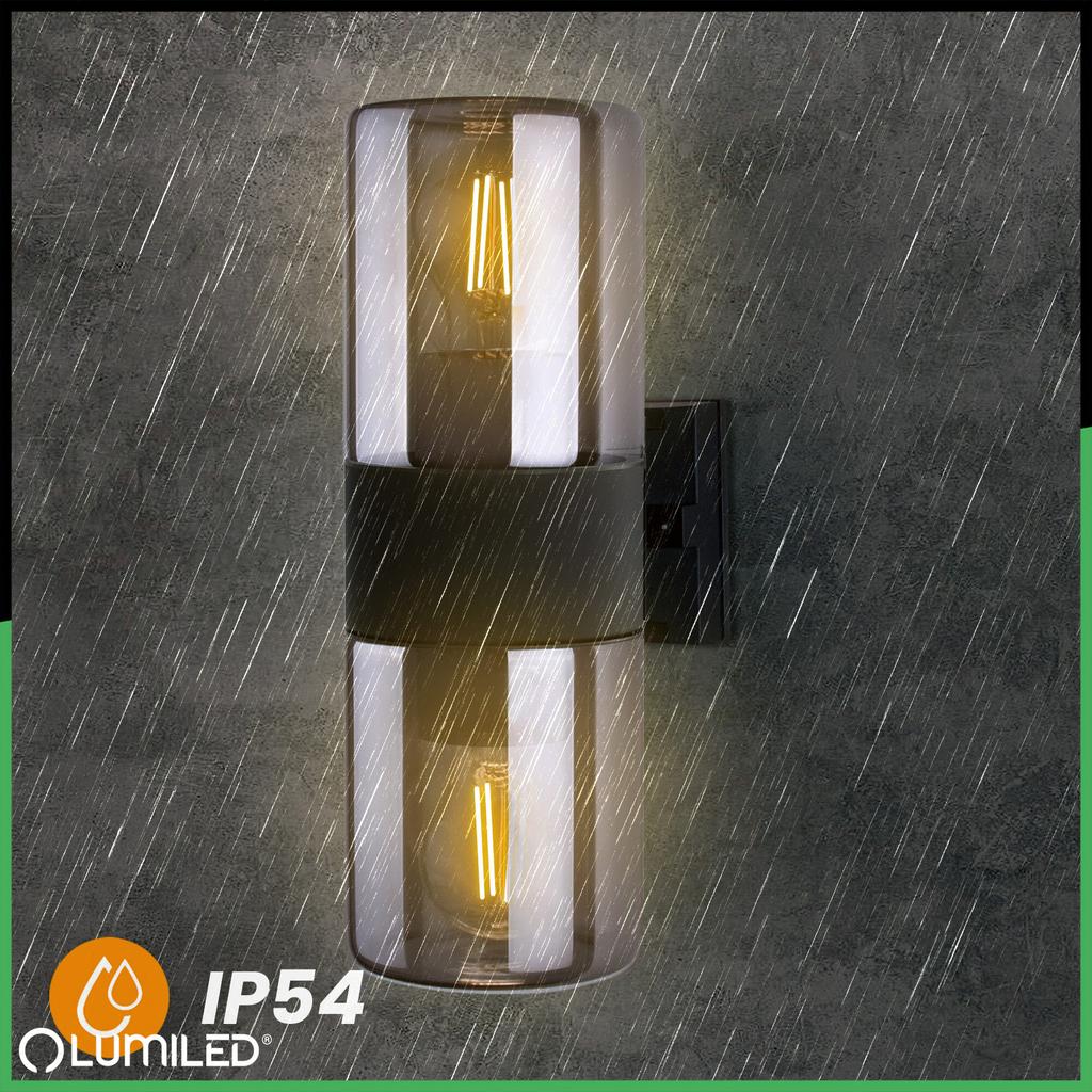 Lampa Ogrodowa Ścienna Zewnętrzna Kinkiet Elewacyjny 2X E27 Salvia Lumiled