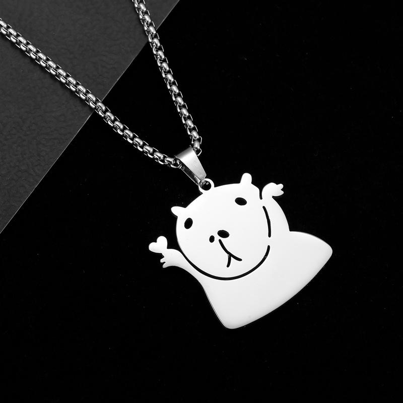Capybara Necklace Couple Pendant Valentine's Day Gift Funny and Cute Titanium Steel Necklace