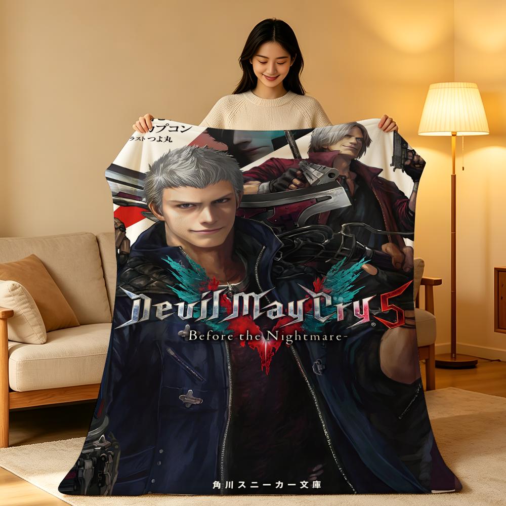 Game D-Devil M-May C-Cry Throw High-Density Short Plush Blanket Soft Skin-Friendly for Sofa Nap Air-Conditioned Room