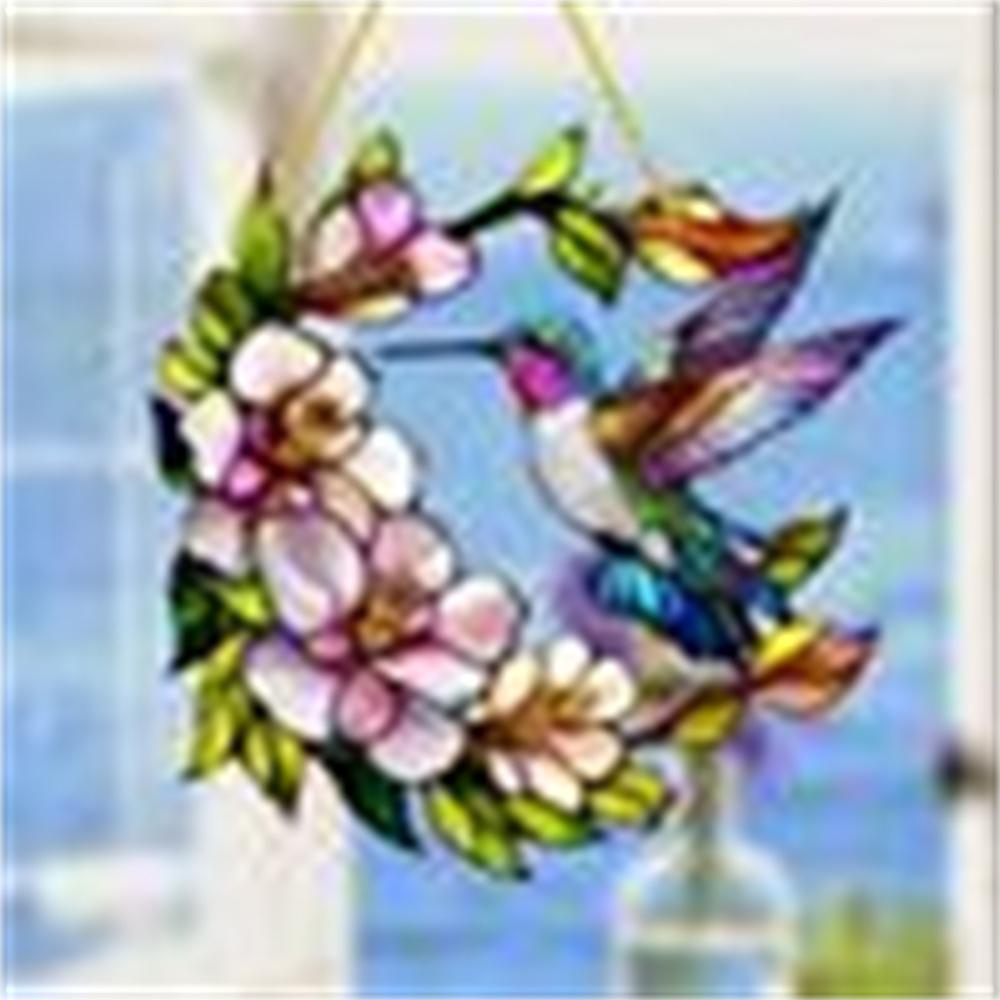 New Colorful Fairy Angel Art Flower Suncatcher Stained Window Hanging Heart Shape Acrylic Pendant For Home Garden Yard Ornament