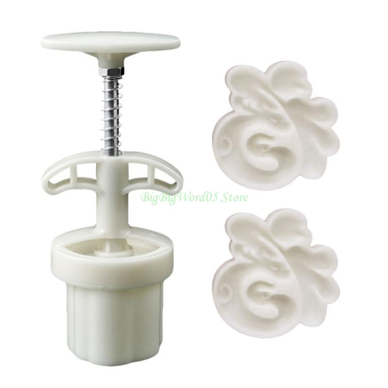 24TE Midautumn Festival 3D Rabbit Mooncake Mold Pastry Tool DIY Hand Press Cookie