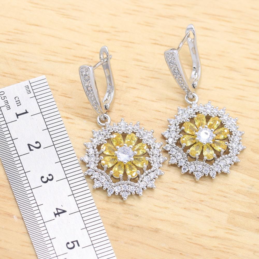 Bride Jewelry Anti Allergic Zircon Necklace Earring Jewelry Set