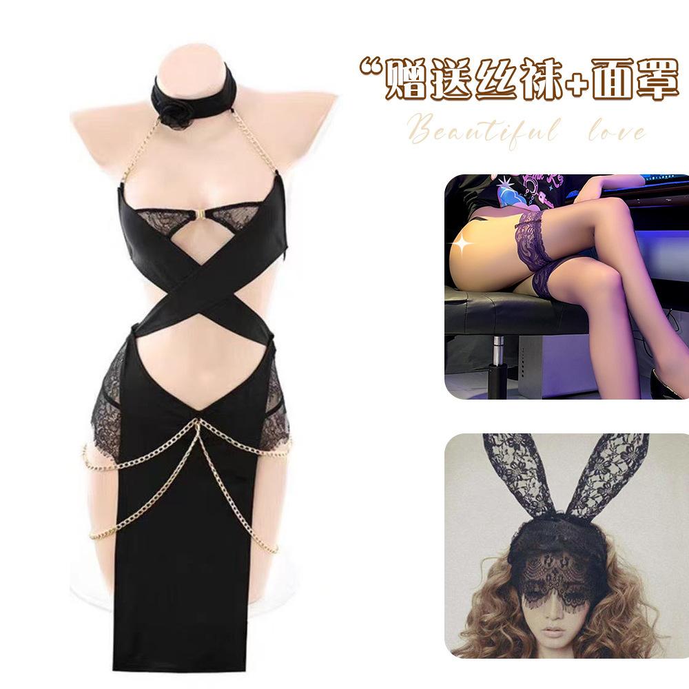 Lianyungang sexy underwear sexy clothes pure desire wind pajamas chain catwoman uniform temptation