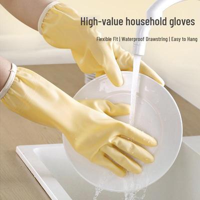Langlebige, wasserdichte PVC-Reinigungshandschuhe mit Fleece-Futter für Damen - Verdickt, zum Aufhängen, für Küche und Haushalt