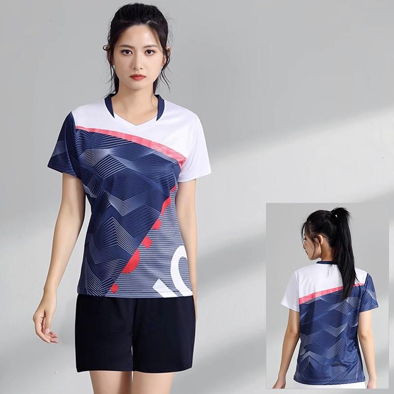 Quick Dry Badminton Set Men Women Breathable Sportswear Tennis Pickleball Volleyball Training Competition Team Uniform