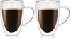 Morningplace Double-Walled Glass Tumbler/Mug, Double-Walled Heat-Resistant Cup (450ml, Set of 2)