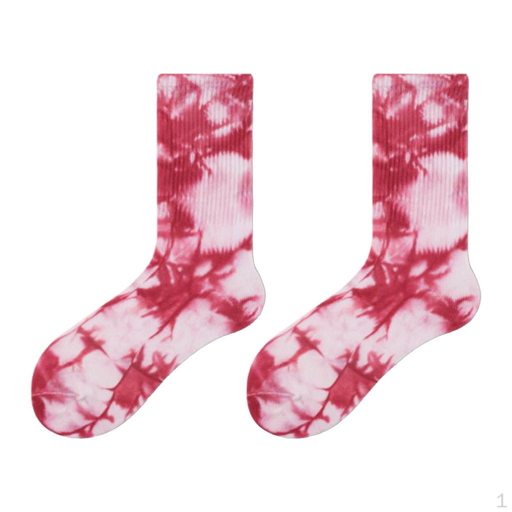 Pair tie-dyed Crew Hipster Printed Socks