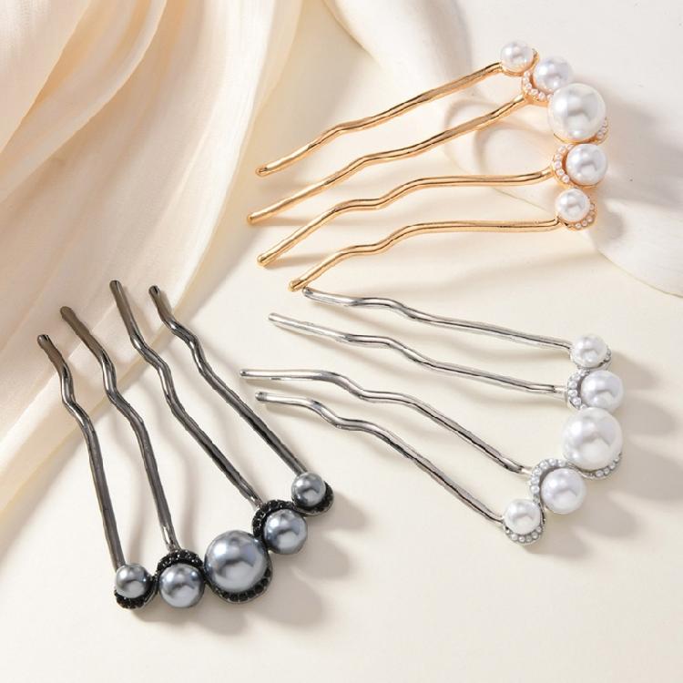 U-förmige französische Haarspange Französische Haargabel Stäbchen 4 Zinken Hochsteckfrisur Dutt Haarspangen für Damen Mädchen Frisur Zubehör