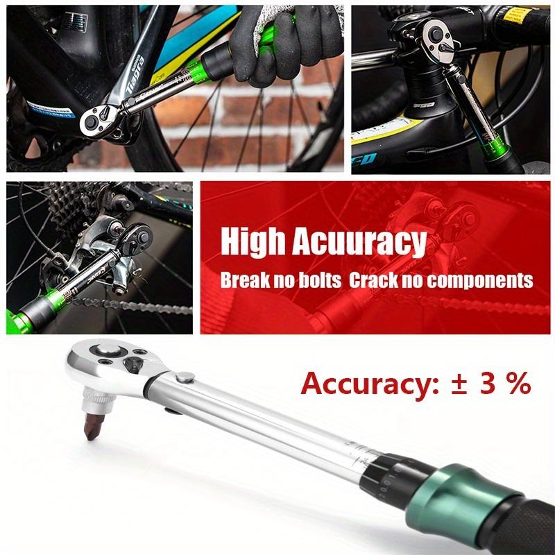 Set cheie dinamometrică precisă cu scară dublă 2-25N.m cu pătrat de 1/4'' MTB Bicicletă Cheie tubulară Bicicletă Motocicletă Clichet Trusă cutie de scule pentru reparații