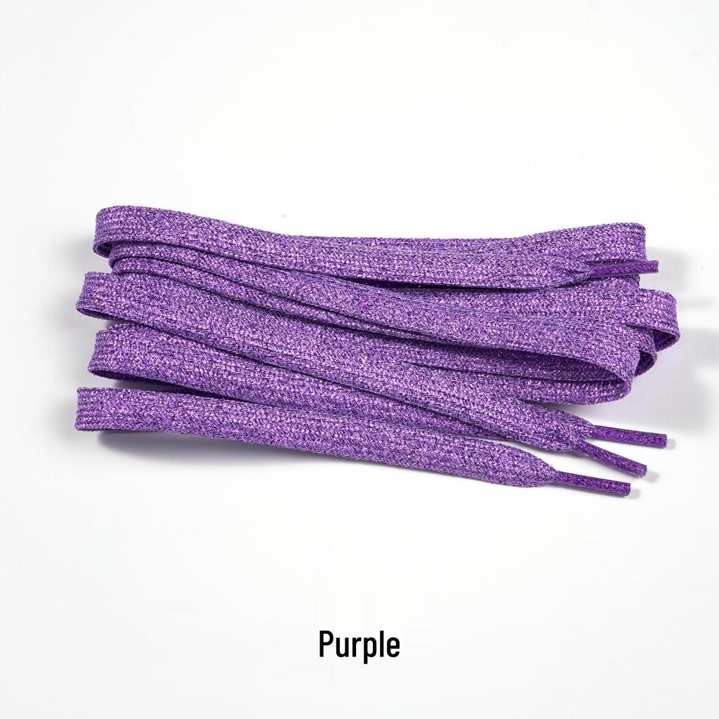 Pearlescent Gold & Silver Thread Shoelaces: Vibrant Double-Layer Flat Cords for Board, Sports, and Dance Shoes