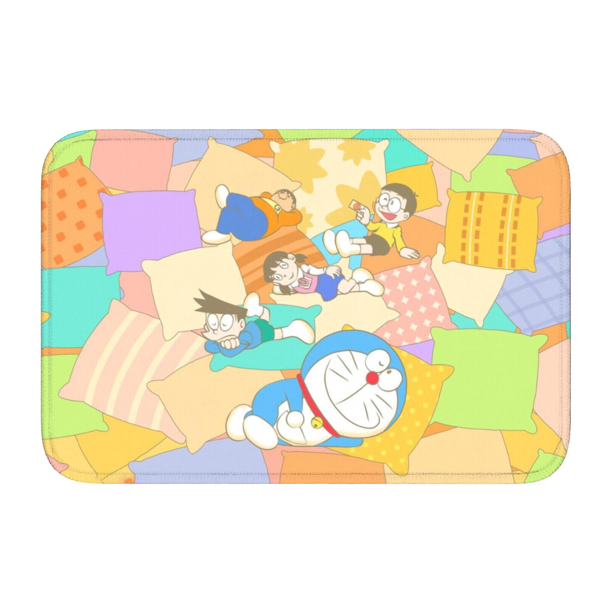 

D-Doraemons Cartoon Front Door Floor Entrance Welcome Mats Outdoor Kitchen Bathroom Doormat Bedroom Carpet Rug Footpad 60cm x 90cm