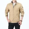 New Spring and Autumn Thin Casual Jacket Men's Stand-up Collar Medium Handsome Top Dad Wear