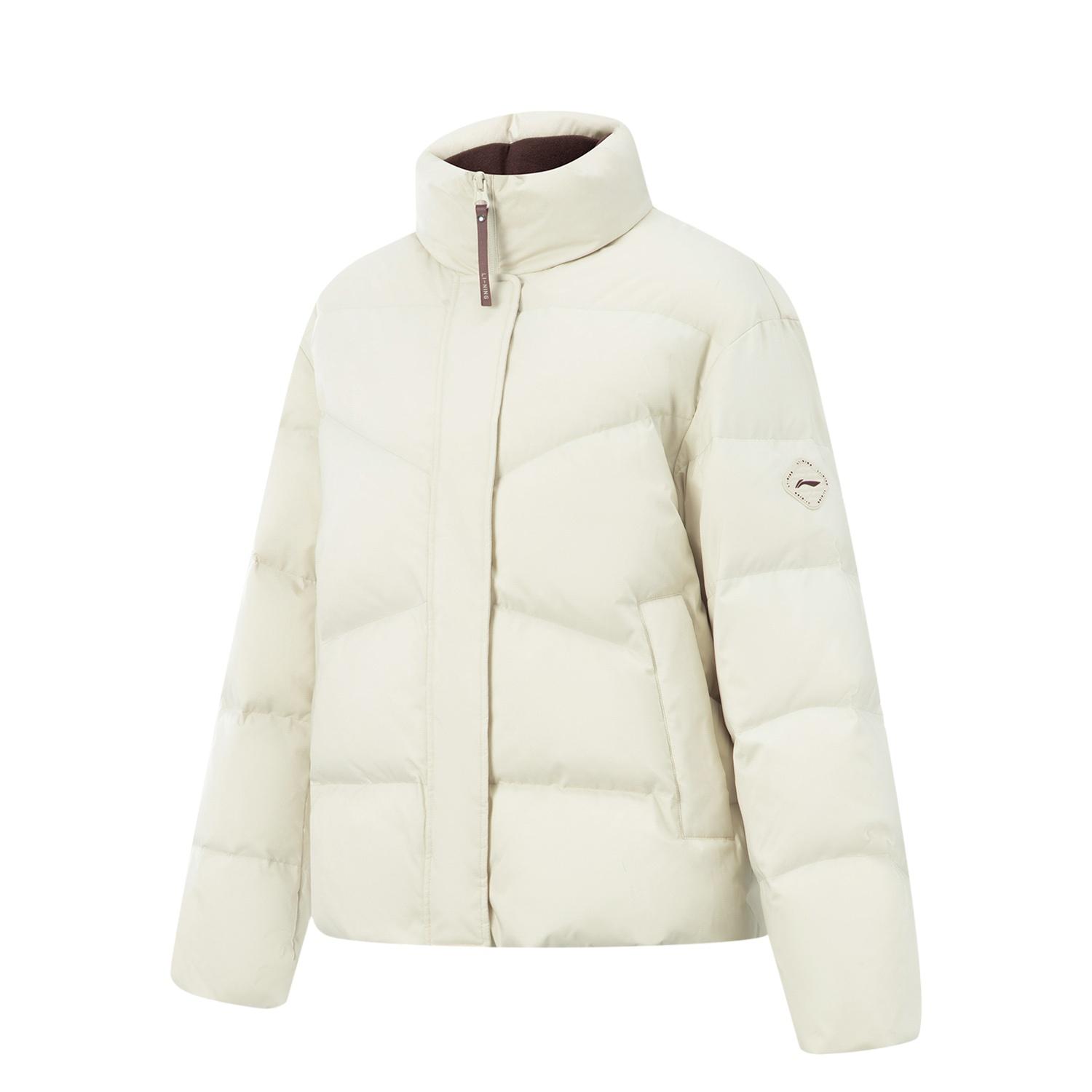 Li-Ning Ветрозащитная Водоотталкивающая Пуховая Куртка с Трехмерным Воротником-стойкой Женская Верхняя Одежда AYMV196-5 S