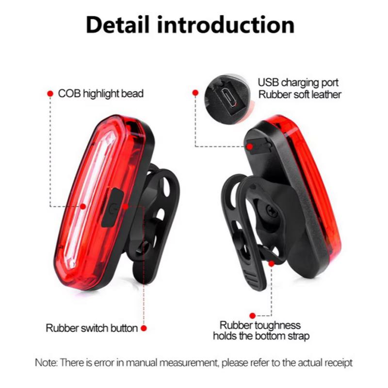 Bicycle Taillight MTB Red Bike Rear Light USB Rechargeable LED Cycling Bike Warning Light Mountain Bicycle Lamp