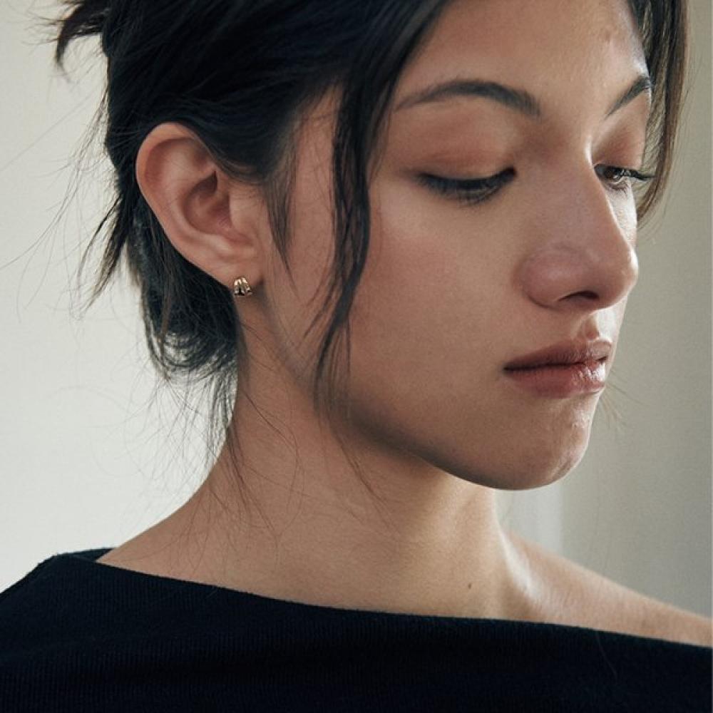 Deux.silver.201 Verte Mini Cote Earring  Gold 