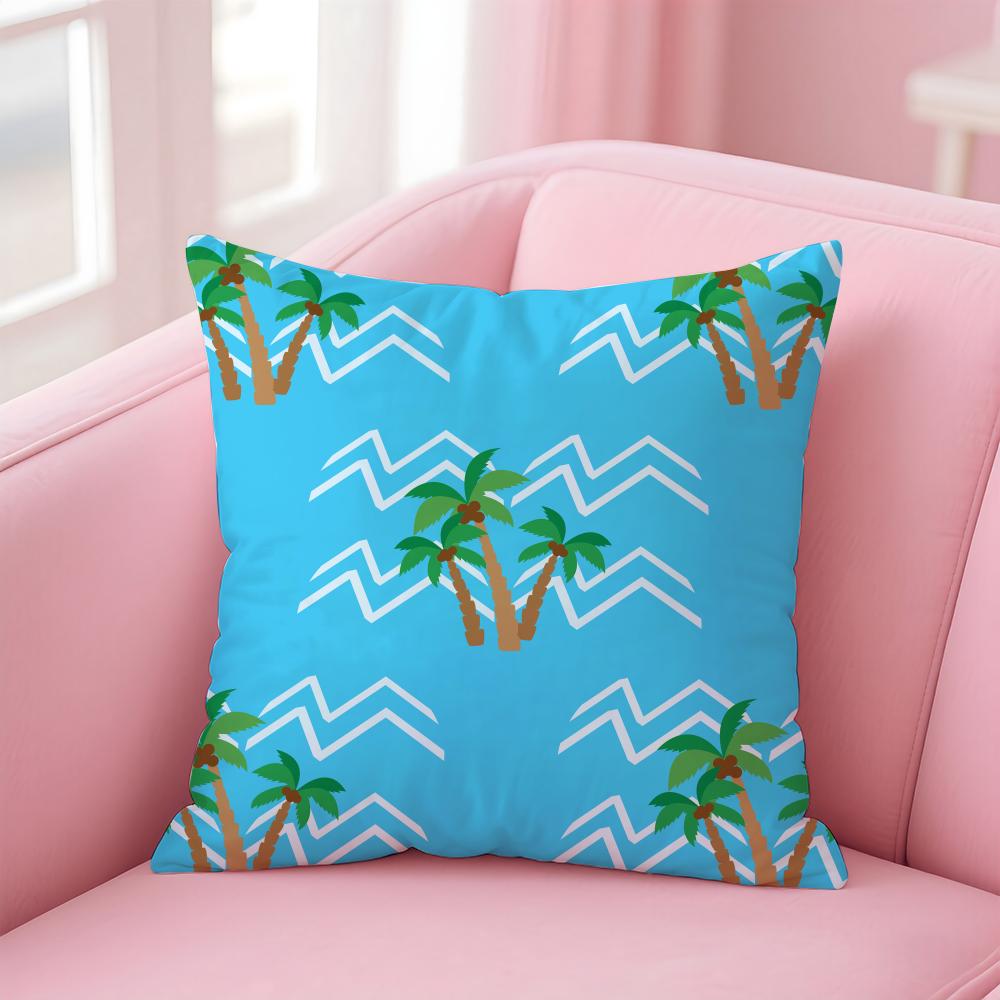 Plam Trees Flowers Cushion Cover Soft Plush Throw Pillow Cushion CoverDoubleSided Printed Pillow Case for Sofa Home Decor