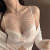French Premium Satin Lingerie Set, Thin Minimizer Soft Underwire Lift Anti-Sag Bra for Full Bust Women