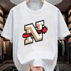 Unisexs Dynamic Letter N Print Tshirt Stereoscopic Design Crew Neck Tee 4 Classic Colors Allseason Breathable Casual Top