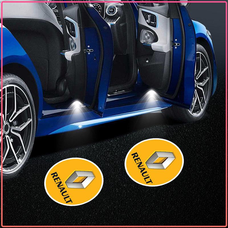 2 Pezzi Luci di Benvenuto per Portiera Auto Proiettore Logo LED Luci Ombra Fantasma Styling Per Renault Dacia Koleos Clio Laguna 2 Megane 2 3 Duster Logan Captur