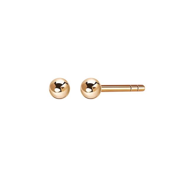 Gold Ball Earrings 4mm
