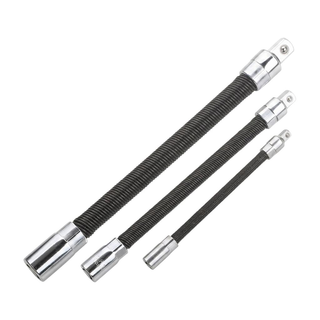 Flexible Socket Extension Bar Set 1/4 3/8 1/2 Inch Shaft Drive Bar Adapter Impact Extender Flexible Socket Extension Rod Bar
