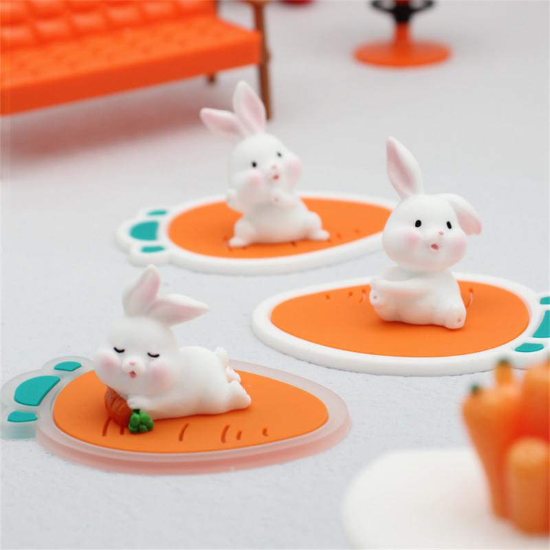 Home Bunny Ornaments Durable Placed Smoothly Hand-painted Resin Pendant Resin Crafts Multi-scene Use Portable Car Ornaments