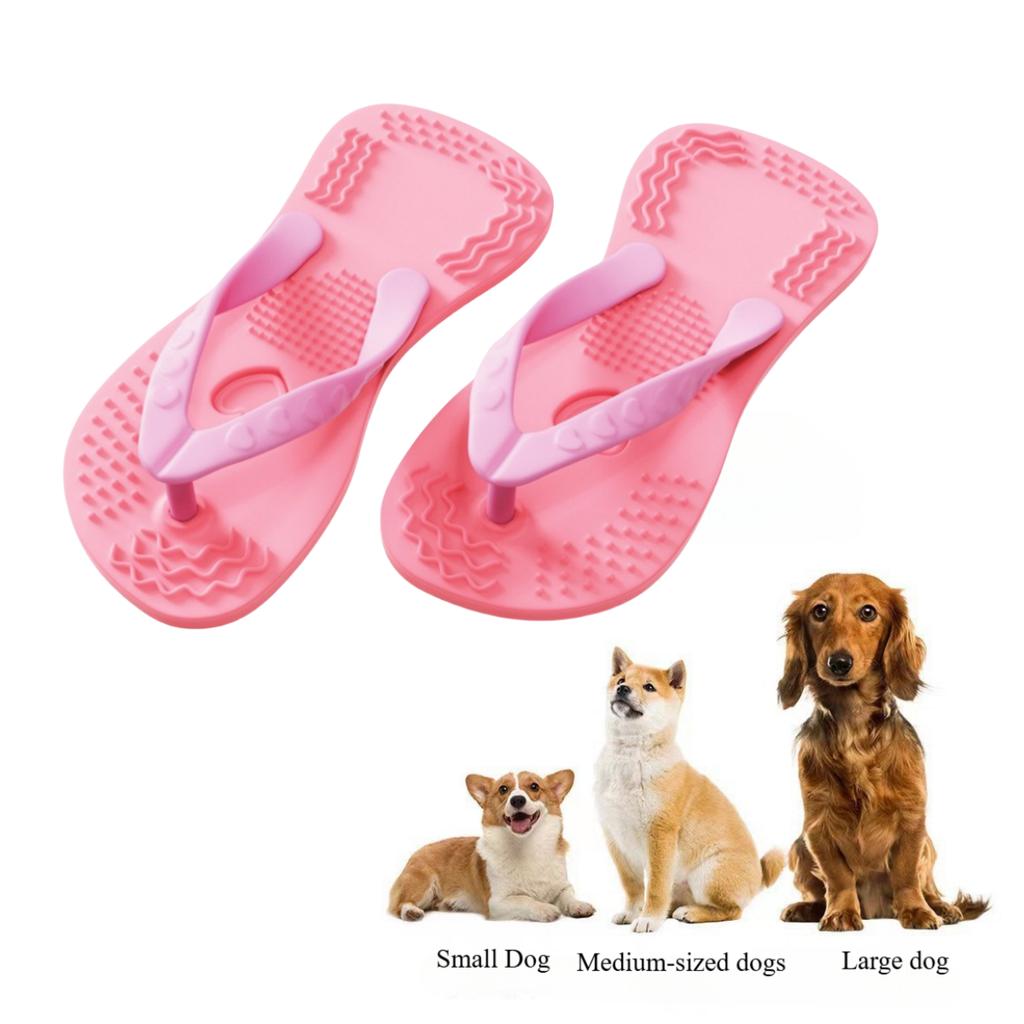 Dog Silicone Teething Toys Flip-Flop Shaped Teething Toy for Small Medium-sized Dogs Textured Silicone Toy Clean Molar Teeth