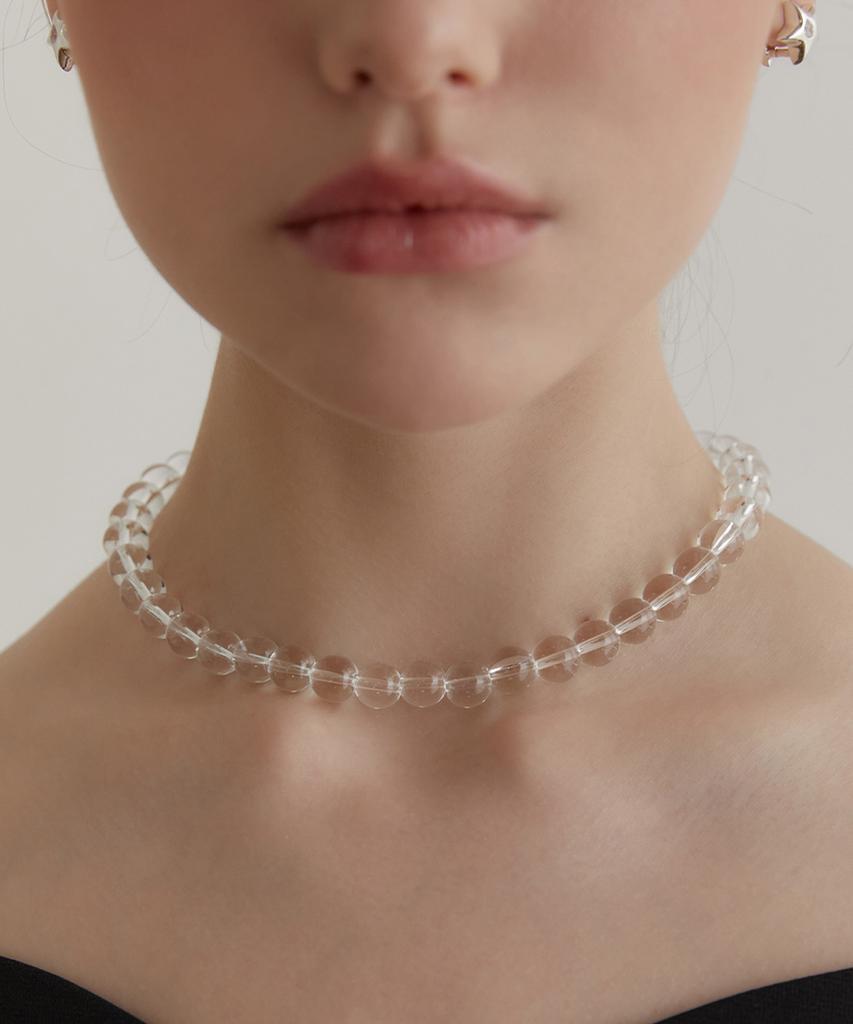 Tatiana (Silver 925) Clear Quartz Candy Ball Necklace Nz2144