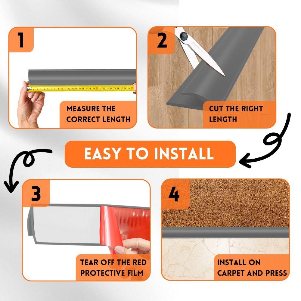 Klippbar gulvovergangslist selvklebende flisovergangsdeksel flis